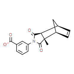 ChemSpider 2D Image | 3-[(1S,2S,6S,7S)-2-Methyl-3,5-dioxo-4-azatricyclo[5.2.1.0~2,6~]dec-8-en-4-yl]benzoate | C17H14NO4