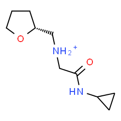 ChemSpider 2D Image | 2-(Cyclopropylamino)-2-oxo-N-[(2R)-tetrahydro-2-furanylmethyl]ethanaminium | C10H19N2O2