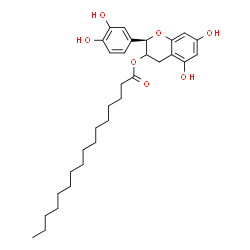 ChemSpider 2D Image | (2R)-2-(3,4-Dihydroxyphenyl)-5,7-dihydroxy-3,4-dihydro-2H-chromen-3-yl palmitate | C31H44O7