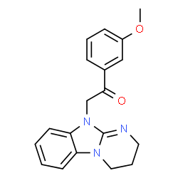 ChemSpider 2D Image | 2-(3,4-Dihydropyrimido[1,2-a]benzimidazol-10(2H)-yl)-1-(3-methoxyphenyl)ethanone | C19H19N3O2
