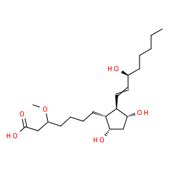 ChemSpider 2D Image | (9alpha,11alpha,15S)-9,11,15-Trihydroxy-3-methoxyprost-13-en-1-oic acid | C21H38O6