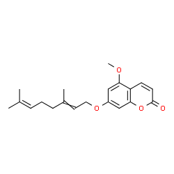 ChemSpider 2D Image | 7-[(3,7-Dimethyl-2,6-octadien-1-yl)oxy]-5-methoxy-2H-chromen-2-one | C20H24O4