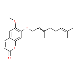 ChemSpider 2D Image | 7-[(3,7-Dimethyl-2,6-octadien-1-yl)oxy]-6-methoxy-2H-chromen-2-one | C20H24O4