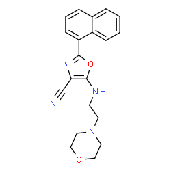 ChemSpider 2D Image | 5-{[2-(4-Morpholinyl)ethyl]amino}-2-(1-naphthyl)-1,3-oxazole-4-carbonitrile | C20H20N4O2