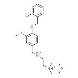 ChemSpider 2D Image | 4-[2-({3-Methoxy-4-[(2-methylbenzyl)oxy]benzyl}ammonio)ethyl]morpholin-4-ium | C22H32N2O3