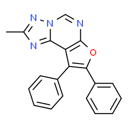 ChemSpider 2D Image | 2-Methyl-8,9-diphenylfuro[3,2-e][1,2,4]triazolo[1,5-c]pyrimidine | C20H14N4O