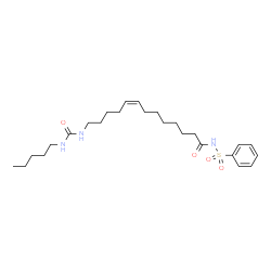 ChemSpider 2D Image | (8Z)-13-[(Pentylcarbamoyl)amino]-N-(phenylsulfonyl)-8-tridecenamide | C25H41N3O4S