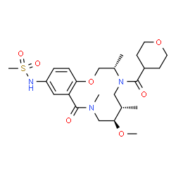 ChemSpider 2D Image | N-[(4S,7S,8R)-8-methoxy-4,7,10-trimethyl-5-[4-oxanyl(oxo)methyl]-11-oxo-2-oxa-5,10-diazabicyclo[10.4.0]hexadeca-1(12),13,15-trien-14-yl]methanesulfonamide | C24H37N3O7S