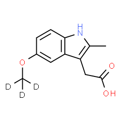 ChemSpider 2D Image | {2-Methyl-5-[(~2~H_3_)methyloxy]-1H-indol-3-yl}acetic acid | C12H10D3NO3