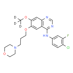 ChemSpider 2D Image | N-(4-Chloro-3-fluorophenyl)-7-[(~2~H_3_)methyloxy]-6-[3-(4-morpholinyl)propoxy]-4-quinazolinamine | C22H21D3ClFN4O3
