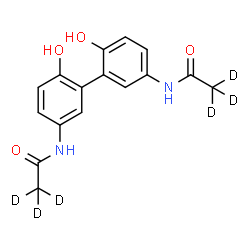 ChemSpider 2D Image | N,N'-(6,6'-Dihydroxy-3,3'-biphenyldiyl)di(~2~H_3_)acetamide | C16H10D6N2O4