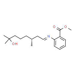 ChemSpider 2D Image | Methyl 2-{(E)-[(3R)-7-hydroxy-3,7-dimethyloctylidene]amino}benzoate | C18H27NO3