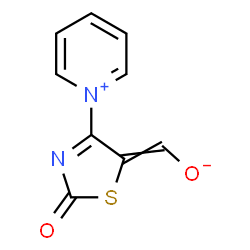 ChemSpider 2D Image | [2-Oxo-4-(1-pyridiniumyl)-1,3-thiazol-5(2H)-ylidene]methanolate | C9H6N2O2S