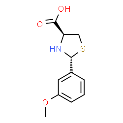 ChemSpider 2D Image | (2R,4S)-2-(3-Methoxyphenyl)-1,3-thiazolidine-4-carboxylic acid | C11H13NO3S