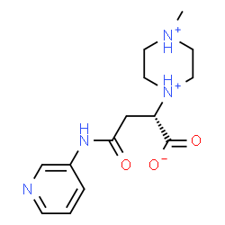 ChemSpider 2D Image | (2S)-2-(4-Methyl-1-piperazinediiumyl)-4-oxo-4-(3-pyridinylamino)butanoate | C14H21N4O3