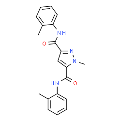 ChemSpider 2D Image | 1-Methyl-N,N'-bis(2-methylphenyl)-1H-pyrazole-3,5-dicarboxamide | C20H20N4O2