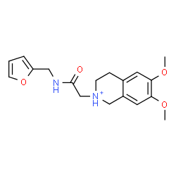 ChemSpider 2D Image | 2-{2-[(2-Furylmethyl)amino]-2-oxoethyl}-6,7-dimethoxy-1,2,3,4-tetrahydroisoquinolinium | C18H23N2O4