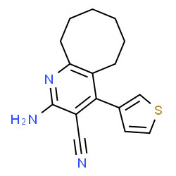 ChemSpider 2D Image | 2-Amino-4-(3-thienyl)-5,6,7,8,9,10-hexahydrocycloocta[b]pyridine-3-carbonitrile | C16H17N3S