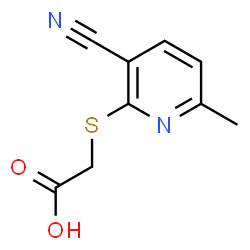 ChemSpider 2D Image | [(3-Cyano-6-methyl-2-pyridinyl)sulfanyl]acetic acid | C9H8N2O2S