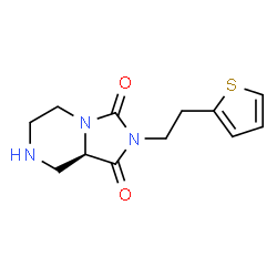 ChemSpider 2D Image | (8aR)-2-[2-(2-Thienyl)ethyl]tetrahydroimidazo[1,5-a]pyrazine-1,3(2H,5H)-dione | C12H15N3O2S