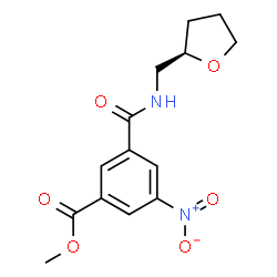 ChemSpider 2D Image | Methyl 3-nitro-5-{[(2R)-tetrahydro-2-furanylmethyl]carbamoyl}benzoate | C14H16N2O6