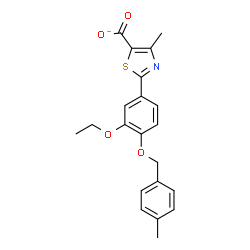 ChemSpider 2D Image | 2-{3-Ethoxy-4-[(4-methylbenzyl)oxy]phenyl}-4-methyl-1,3-thiazole-5-carboxylate | C21H20NO4S