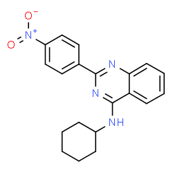 ChemSpider 2D Image | N-Cyclohexyl-2-(4-nitrophenyl)-4-quinazolinamine | C20H20N4O2