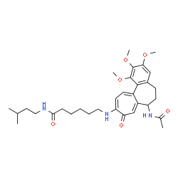 ChemSpider 2D Image | 6-[(7-Acetamido-1,2,3-trimethoxy-9-oxo-5,6,7,9-tetrahydrobenzo[a]heptalen-10-yl)amino]-N-(3-methylbutyl)hexanamide | C32H45N3O6
