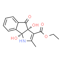 ChemSpider 2D Image | Ethyl (3aR,8bR)-3a,8b-dihydroxy-2-methyl-4-oxo-1,3a,4,8b-tetrahydroindeno[1,2-b]pyrrole-3-carboxylate | C15H15NO5
