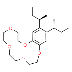 ChemSpider 2D Image | 15,16-Di[(2R)-2-butanyl]-2,3,5,6,8,9,11,12-octahydro-1,4,7,10,13-benzopentaoxacyclopentadecine | C22H36O5