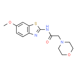 ChemSpider 2D Image | N-(6-Methoxy-1,3-benzothiazol-2-yl)-2-(4-morpholinyl)acetamide | C14H17N3O3S
