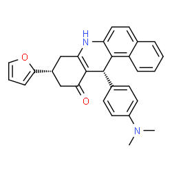 ChemSpider 2D Image | (9R,12S)-12-[4-(Dimethylamino)phenyl]-9-(2-furyl)-8,9,10,12-tetrahydrobenzo[a]acridin-11(7H)-one | C29H26N2O2