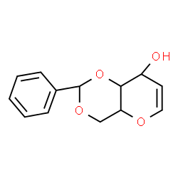 ChemSpider 2D Image | 2,6-Anhydro-1,3-O-benzylidene-5-deoxy-D-xylo-hex-5-enitol | C13H14O4