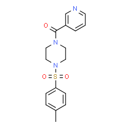 ChemSpider 2D Image | 1-(4-METHYLBENZENESULFONYL)-4-(PYRIDINE-3-CARBONYL)PIPERAZINE | C17H19N3O3S
