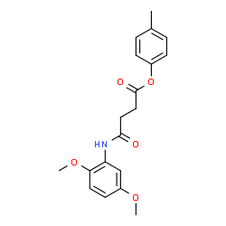 ChemSpider 2D Image | 4-Methylphenyl 4-[(2,5-dimethoxyphenyl)amino]-4-oxobutanoate | C19H21NO5