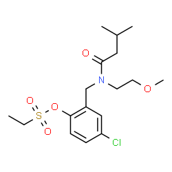 ChemSpider 2D Image | 4-Chloro-2-{[(2-methoxyethyl)(3-methylbutanoyl)amino]methyl}phenyl ethanesulfonate | C17H26ClNO5S
