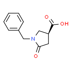 ChemSpider 2D Image | (3S)-1-Benzyl-5-oxo-3-pyrrolidinecarboxylic acid | C12H13NO3