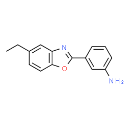 ChemSpider 2D Image | 3-(5-Ethyl-1,3-benzoxazol-2-yl)aniline | C15H14N2O