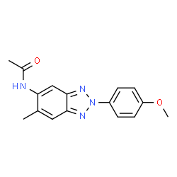 ChemSpider 2D Image | N-[2-(4-Methoxyphenyl)-6-methyl-2H-benzotriazol-5-yl]acetamide | C16H16N4O2