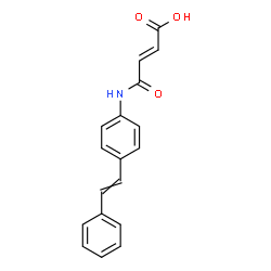 ChemSpider 2D Image | (2E)-4-Oxo-4-{[4-(2-phenylvinyl)phenyl]amino}-2-butenoic acid | C18H15NO3