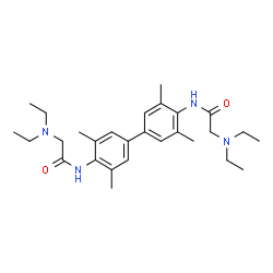 ChemSpider 2D Image | N,N'-(3,3',5,5'-Tetramethyl-4,4'-biphenyldiyl)bis[2-(diethylamino)acetamide] (non-preferred name) | C28H42N4O2