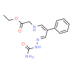 ChemSpider 2D Image | Ethyl N-[(1Z,3E)-3-(carbamoylhydrazono)-2-phenyl-1-propen-1-yl]glycinate | C14H18N4O3