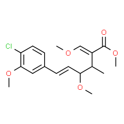 ChemSpider 2D Image | Methyl (2E,5E)-6-(4-chloro-3-methoxyphenyl)-4-methoxy-2-(methoxymethylene)-3-methyl-5-hexenoate | C18H23ClO5