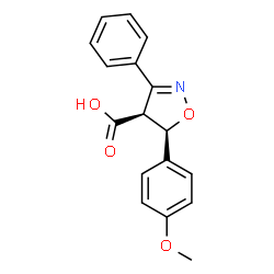 ChemSpider 2D Image | (4S,5R)-5-(4-Methoxyphenyl)-3-phenyl-4,5-dihydro-1,2-oxazole-4-carboxylic acid | C17H15NO4