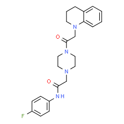 ChemSpider 2D Image | 2-[4-(3,4-Dihydro-1(2H)-quinolinylacetyl)-1-piperazinyl]-N-(4-fluorophenyl)acetamide | C23H27FN4O2
