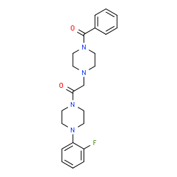 ChemSpider 2D Image | 2-(4-Benzoyl-1-piperazinyl)-1-[4-(2-fluorophenyl)-1-piperazinyl]ethanone | C23H27FN4O2