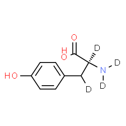 ChemSpider 2D Image | L-(N,N,alpha,beta-~2~H_4_)Tyrosine | C9H7D4NO3