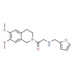 ChemSpider 2D Image | 1-(6,7-Dimethoxy-3,4-dihydro-2(1H)-isoquinolinyl)-2-[(2-furylmethyl)amino]ethanone | C18H22N2O4