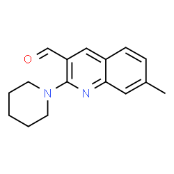 ChemSpider 2D Image | 7-methyl-2-piperidin-1-ylquinoline-3-carbaldehyde | C16H18N2O