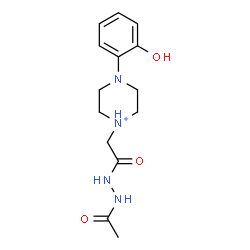 ChemSpider 2D Image | 1-[2-(2-Acetylhydrazino)-2-oxoethyl]-4-(2-hydroxyphenyl)piperazin-1-ium | C14H21N4O3